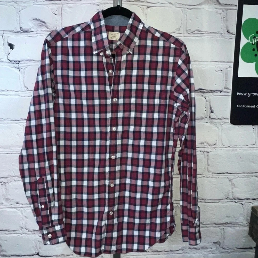 J. Crew plaid button up XS